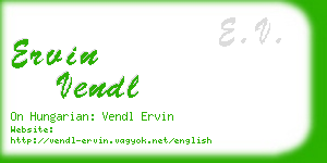 ervin vendl business card